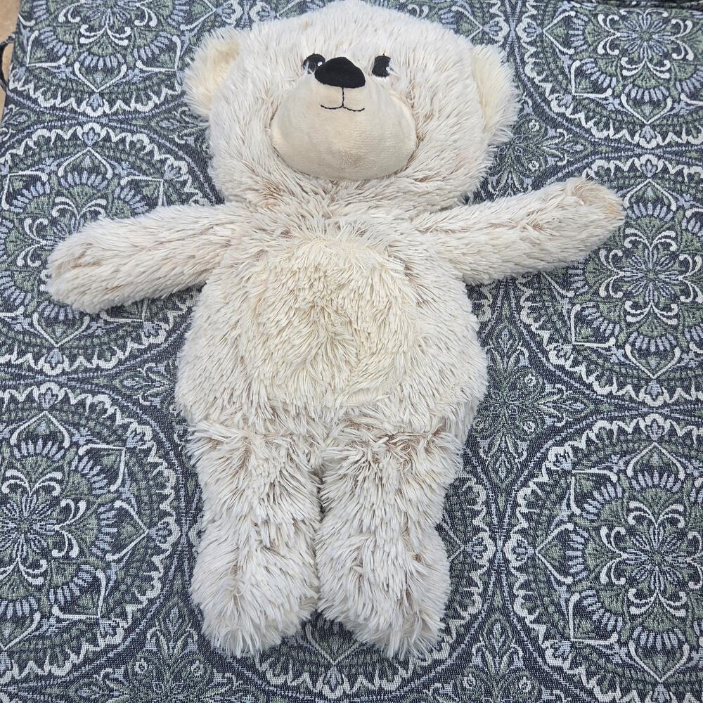 Warmies Heat Therapy Marshmallow Bear Plush Stuffed Animal Gray 15" Microwavable